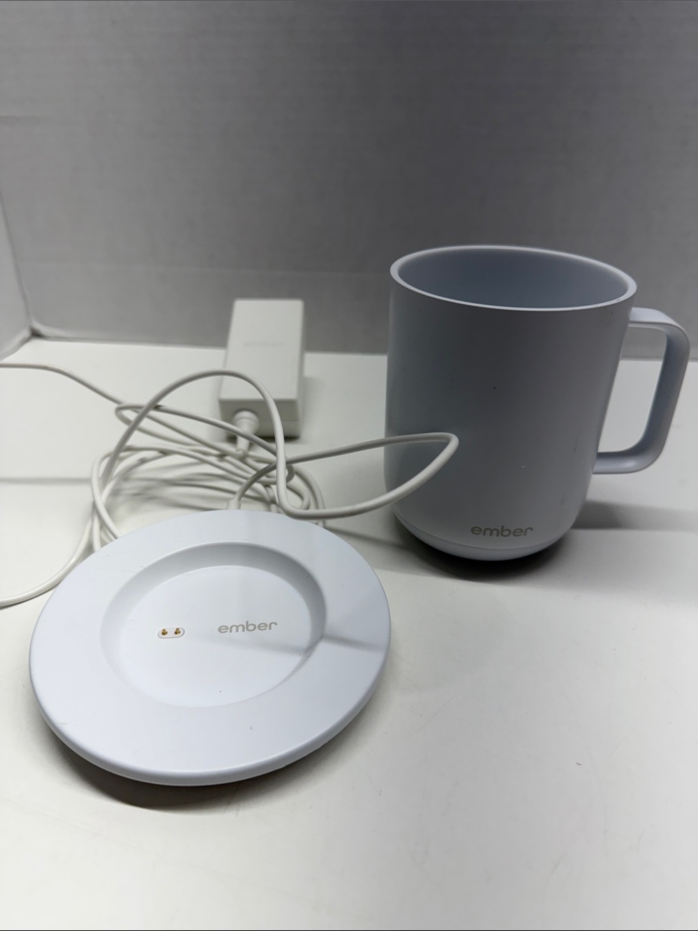 Ember Coffee Mug Temperature Control Smart Cup Ceramic Plug In White 10 Oz